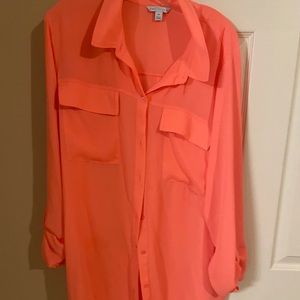 Hot pink button down dress shirt 2x